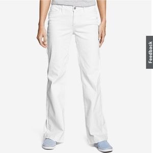 EDDIE BAUER WHITE CURVY DENIM TROUSER SIZE 14R